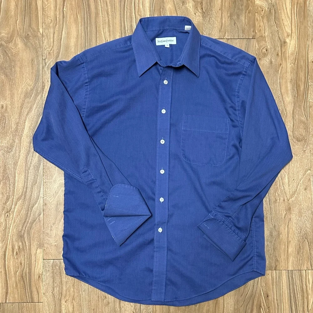 **YVES SAINT LAURENT** French cuff shirt SIZE 16 32/33 - Picture 2 of 5